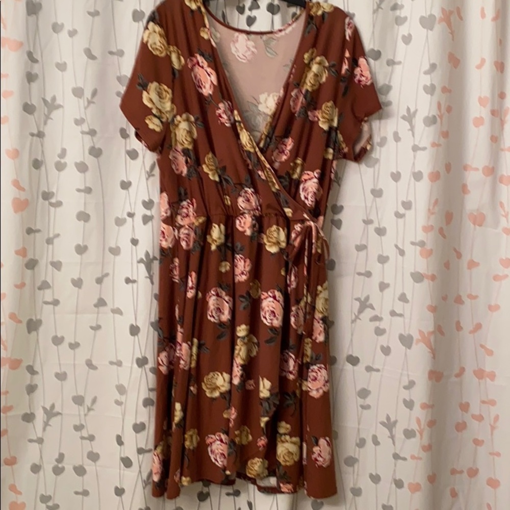 Brown Floral Dress